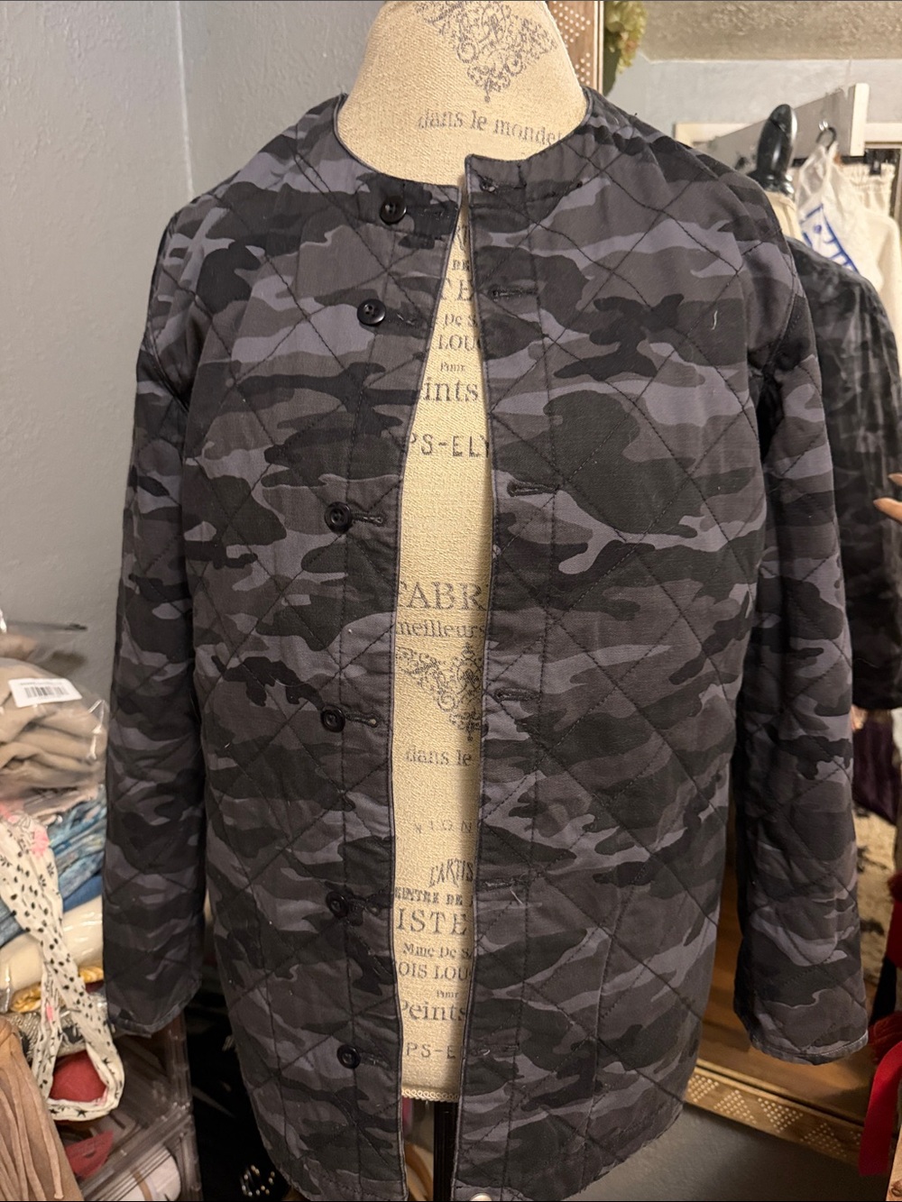 G1 Quilted Camo Jacket - Black/Grey